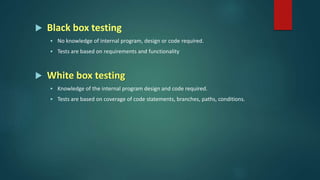 An introduction to Software Testing and Test Management | PPTX