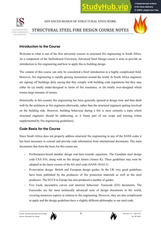 An Introduction To Structural Fire Engineering - Course Notes 2014 | PDF