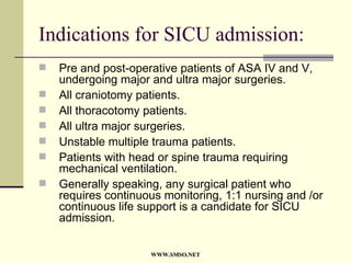 An Introduction To Surgical Icu PPT An Introduction To Surgical Icu PPT