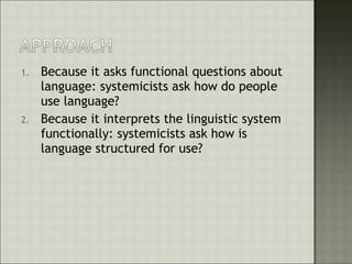 An introduction to systemic functional linguistics | PPT