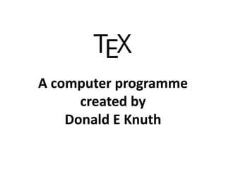 An introduction to TeX and LaTeX | PDF