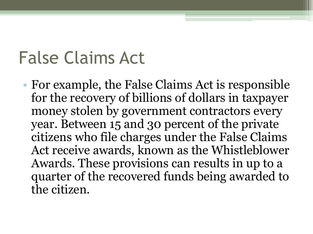 An Introduction To The False Claims Act