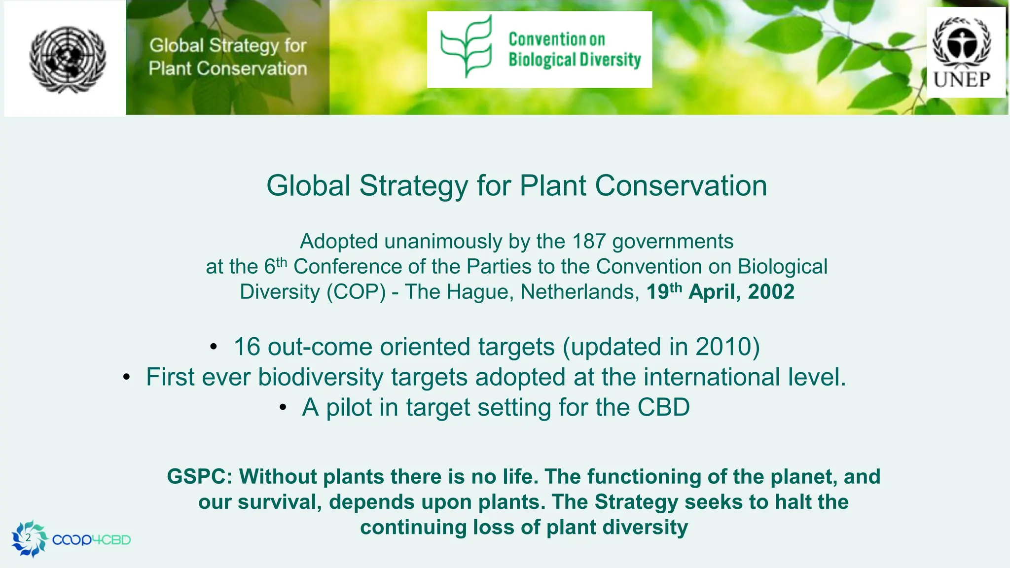 An introduction to the Global Strategy for Plant Conservation | PDF