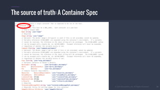 © 2015 Mesosphere, Inc. All Rights Reserved. 19
The source of truth: A Container Spec
 