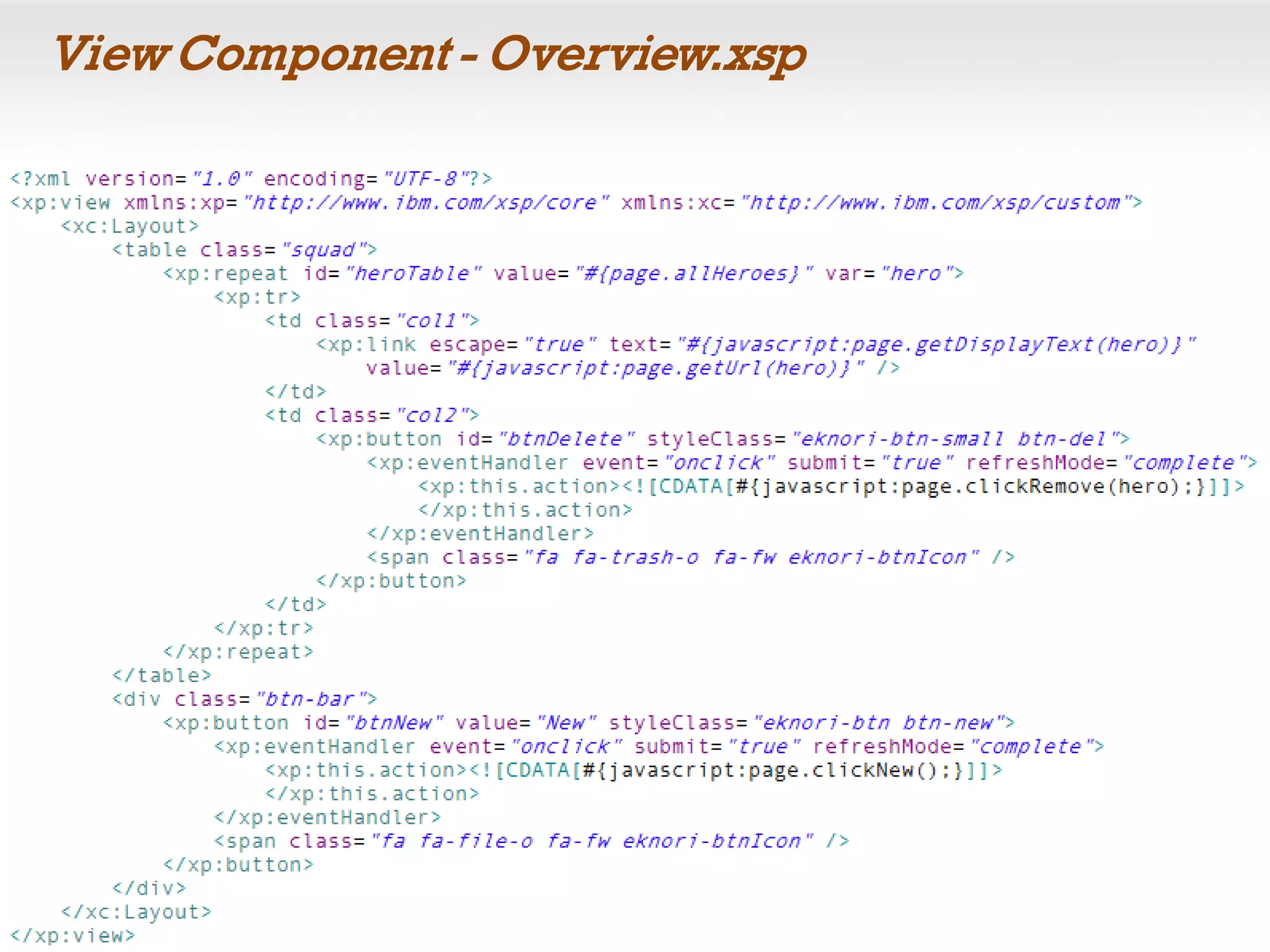 View Component - Overview.xsp
 