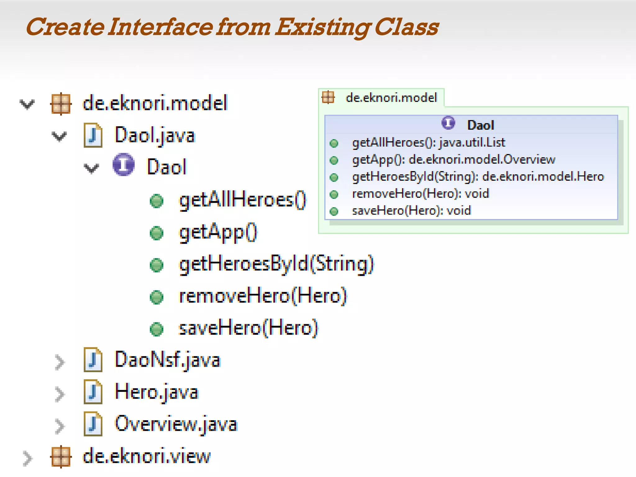 Create Interface from Existing Class
 