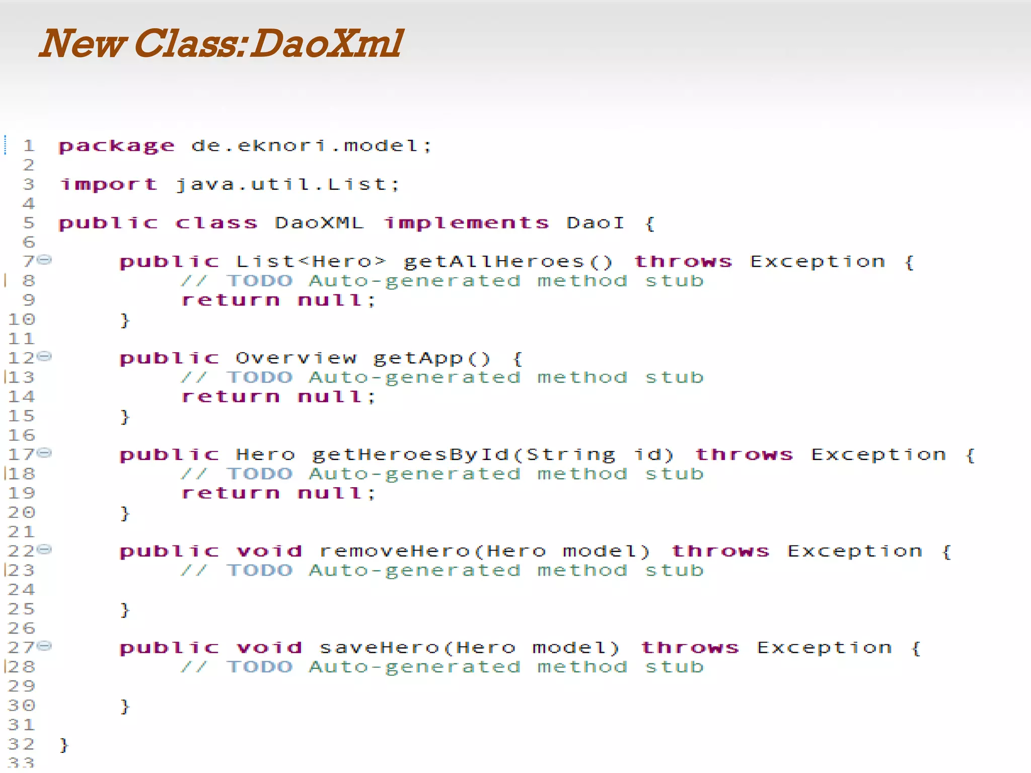 New Class:DaoXml
 