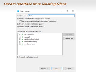 Create Interface from Existing Class
 