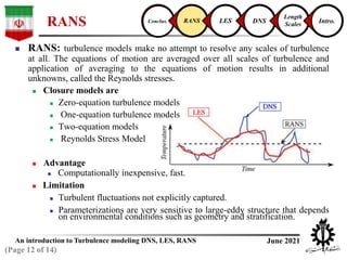 An introduction to turbulence modeling | PPTX