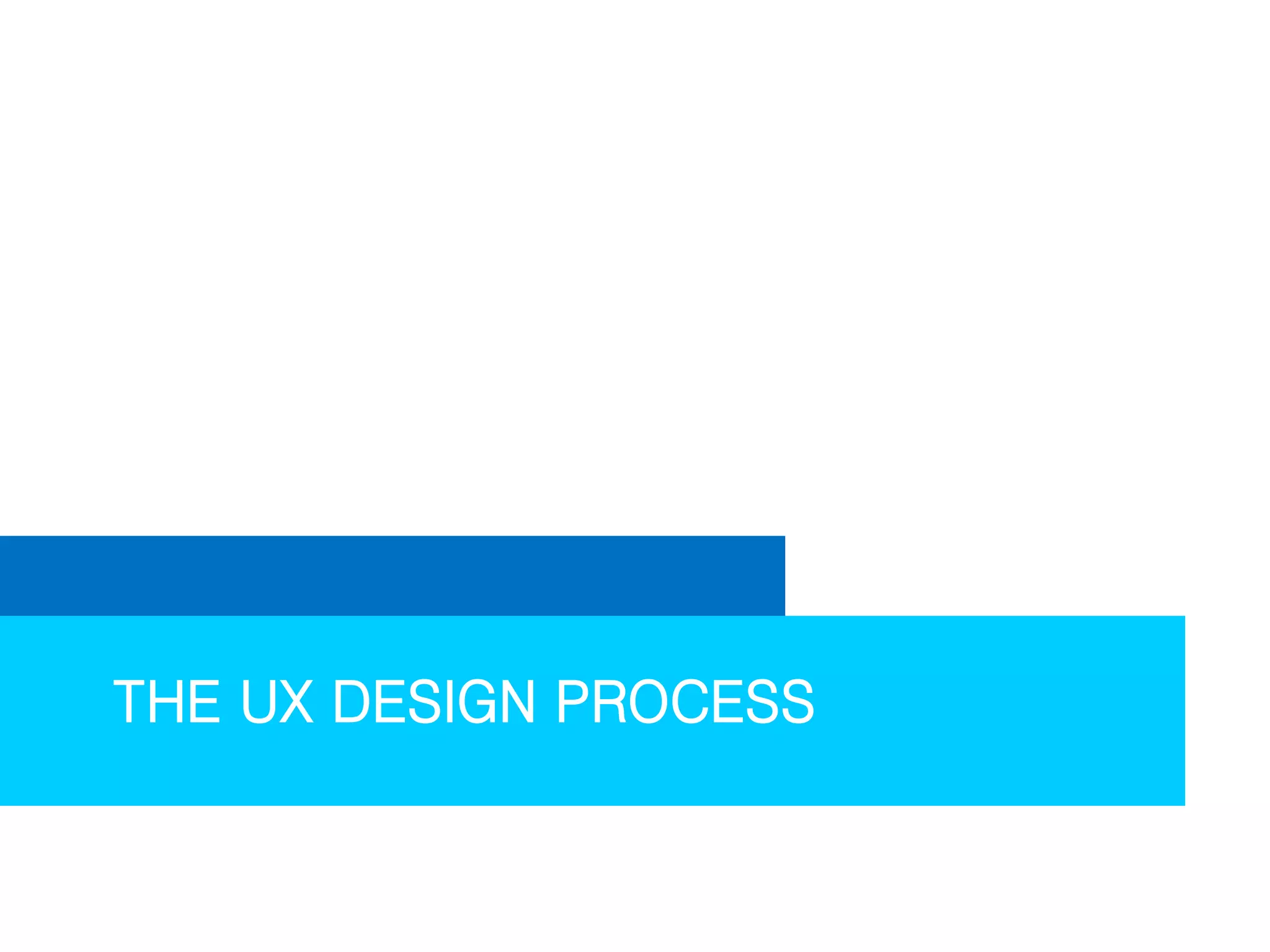 THE UX DESIGN PROCESS

 