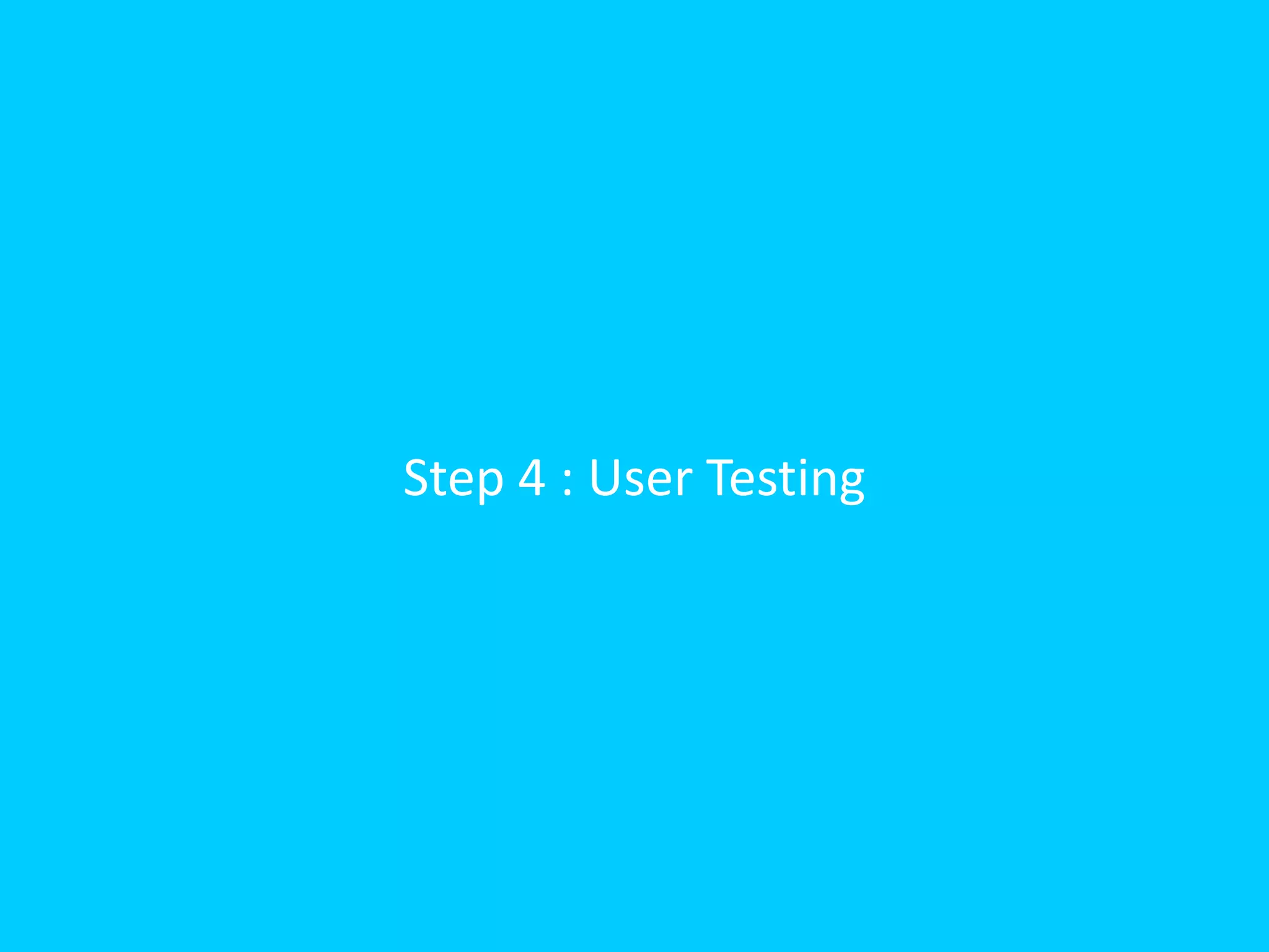Step 4 : User Testing

 