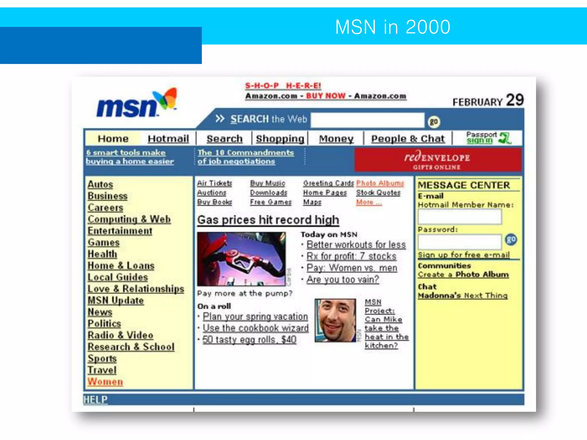 MSN in 2000

 