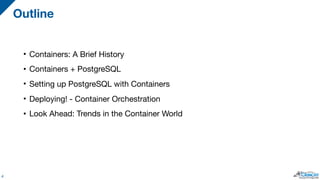 Using PostgreSQL With Docker & Kubernetes - July 2018 | PPT