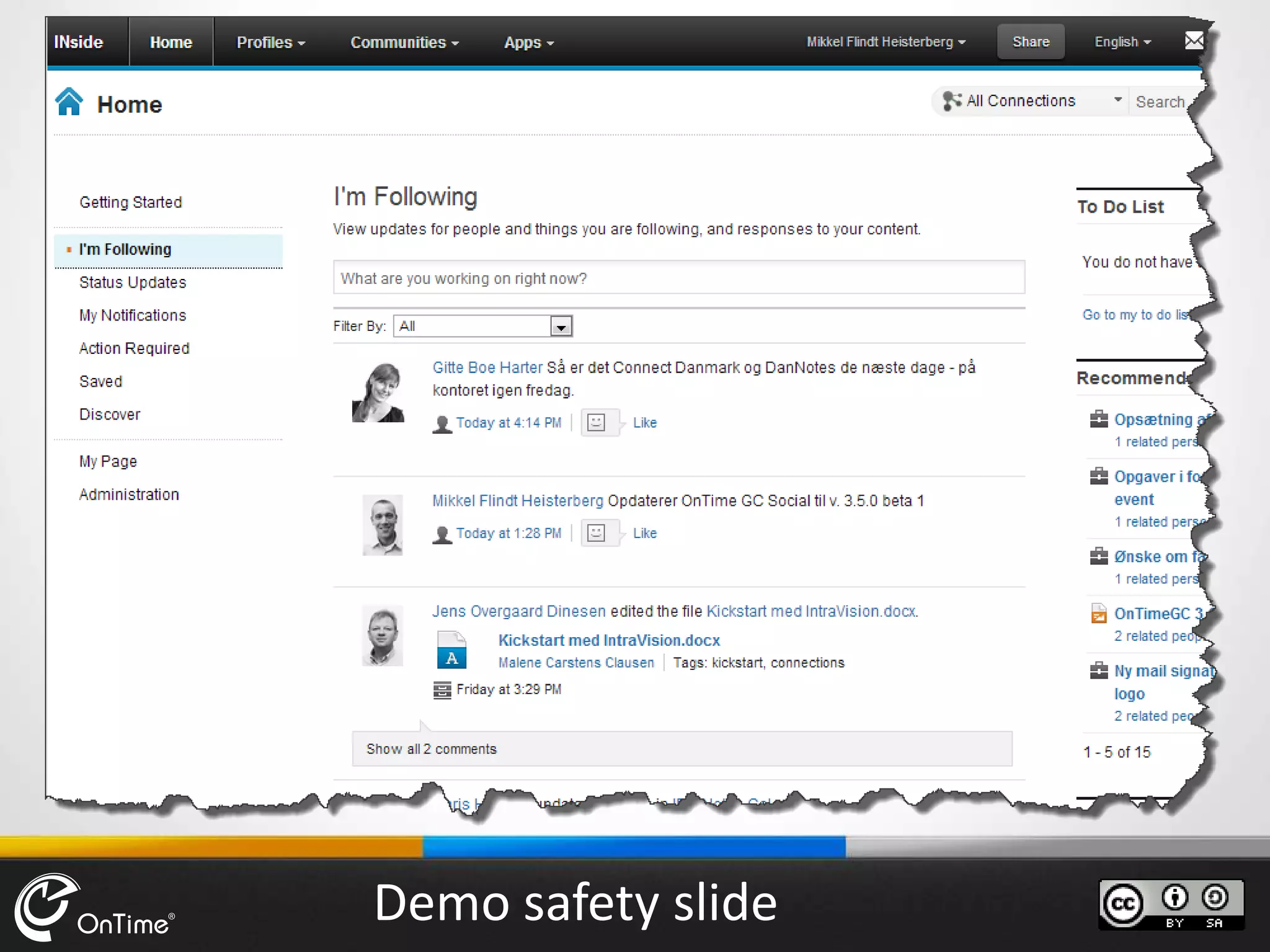 Demo safety slide
 
