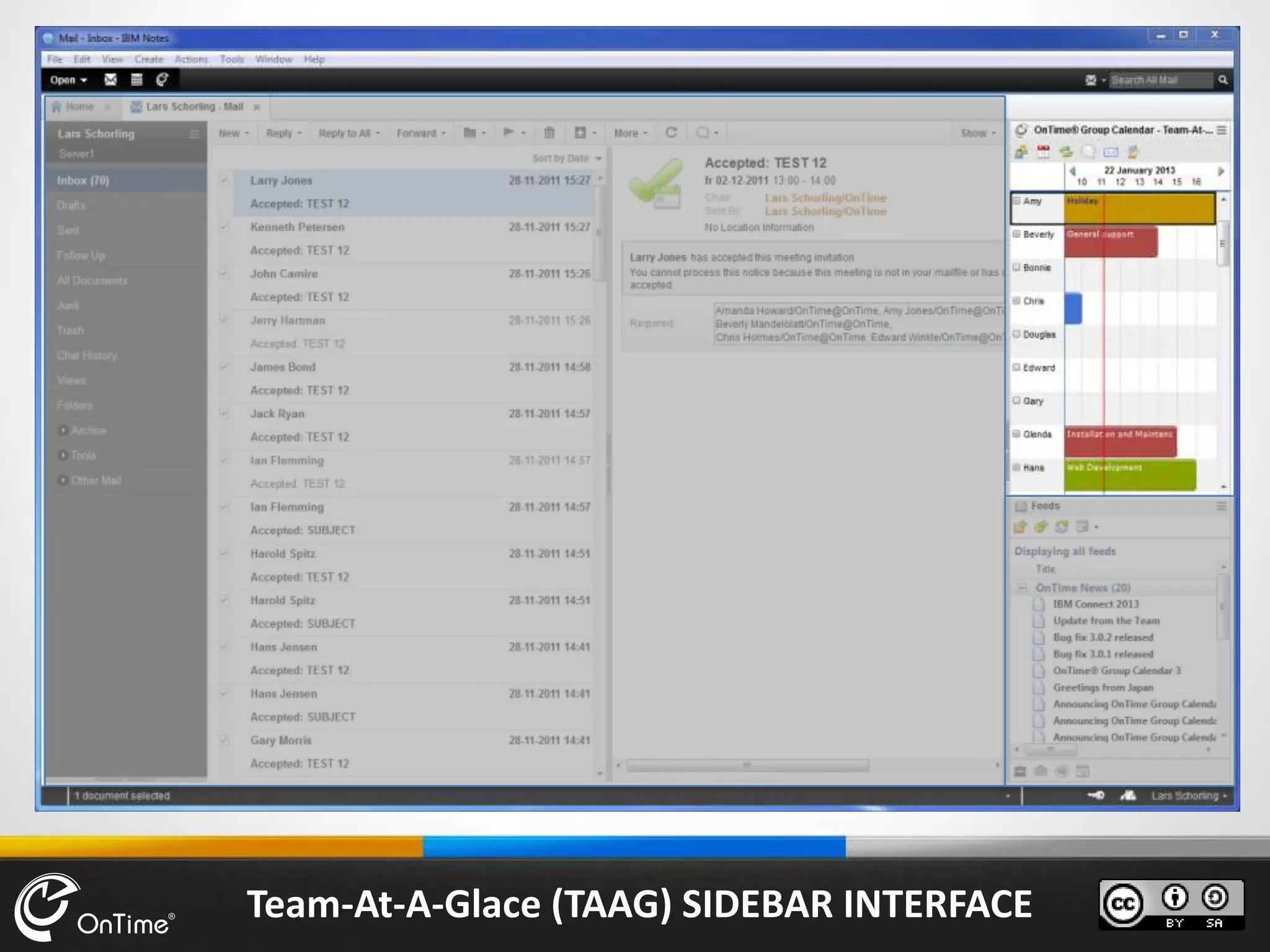 Team-At-A-Glace (TAAG) SIDEBAR INTERFACE
 