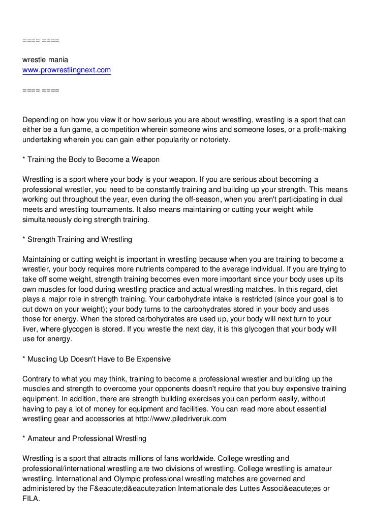 An Introduction To Wrestling