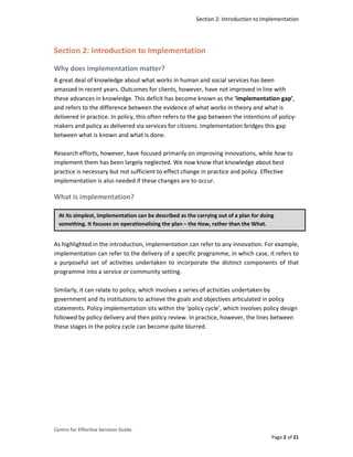 An introductory guide to implementation (ces) | PDF