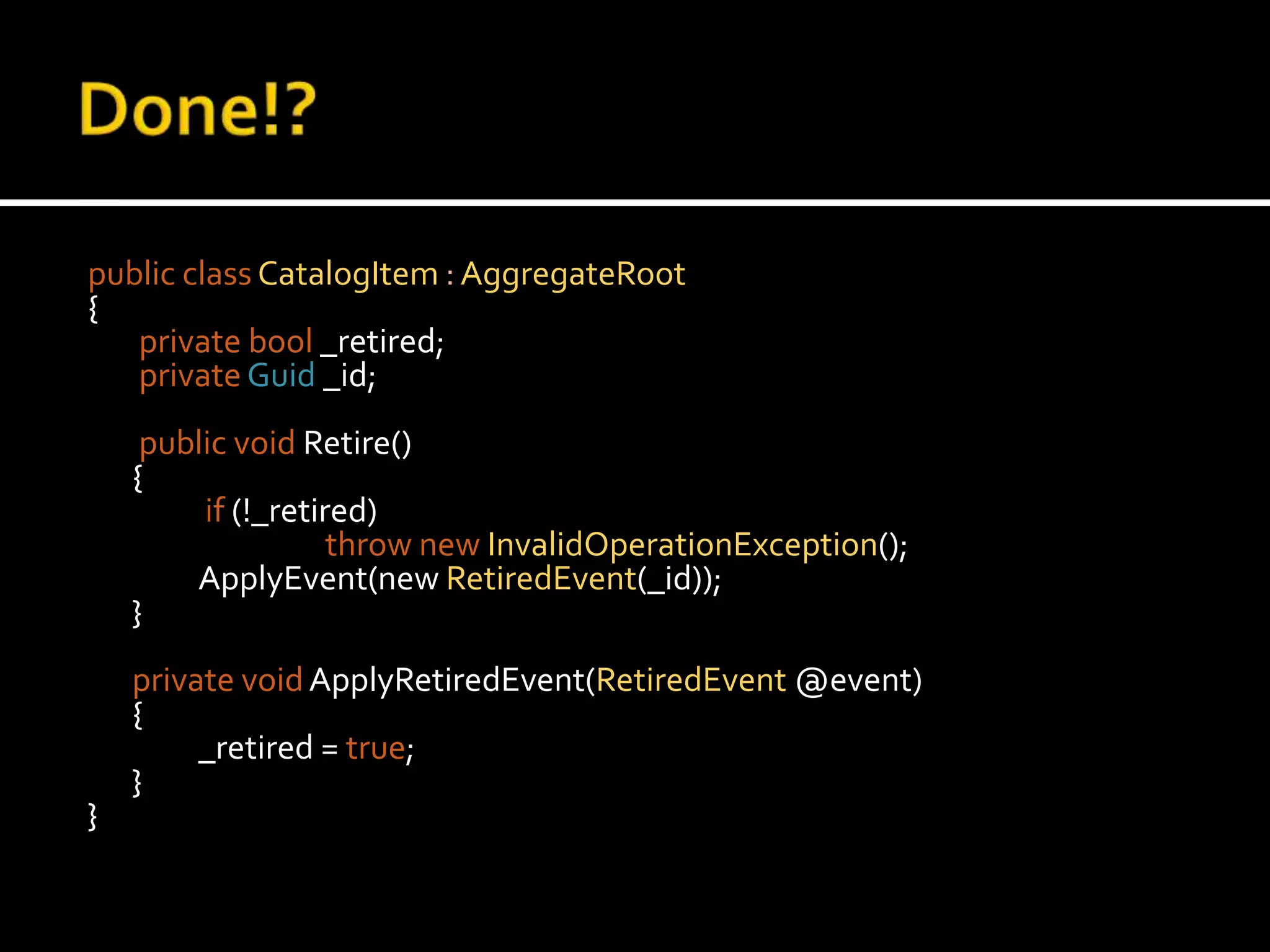 Event Sourcing & CQRS