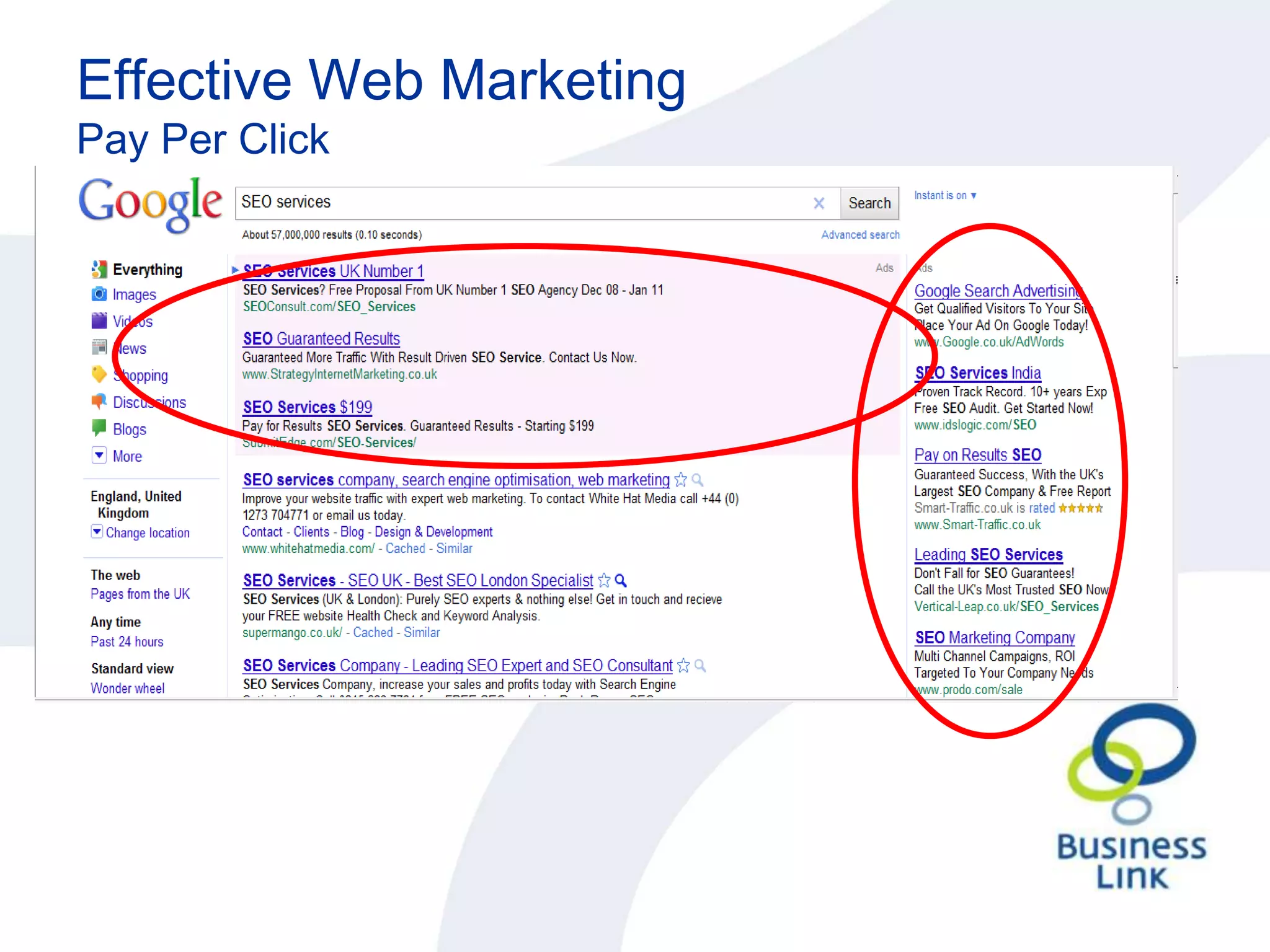 Less than 10% go past the second pageEffective Web Marketing