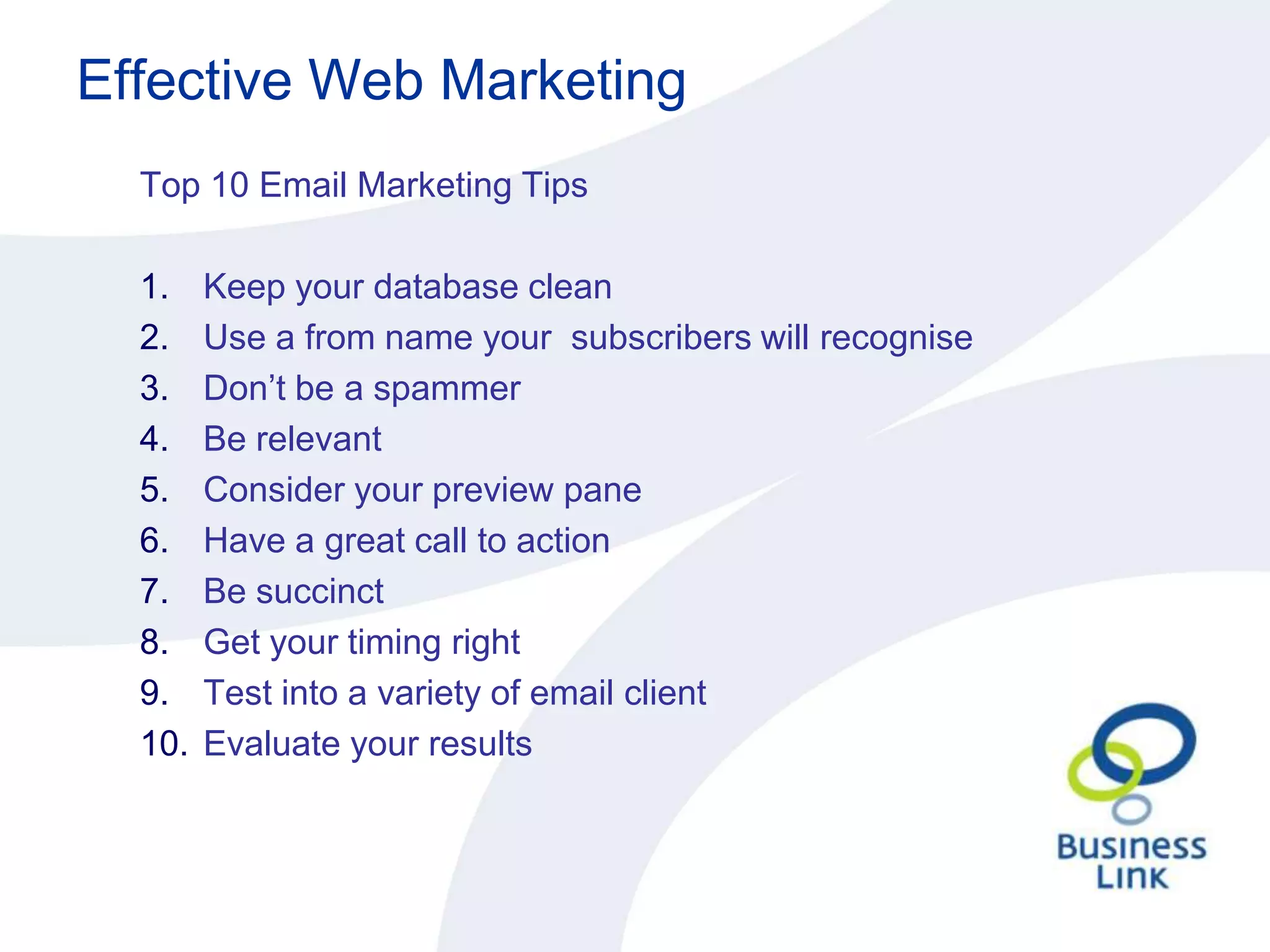 Effective Web Marketing