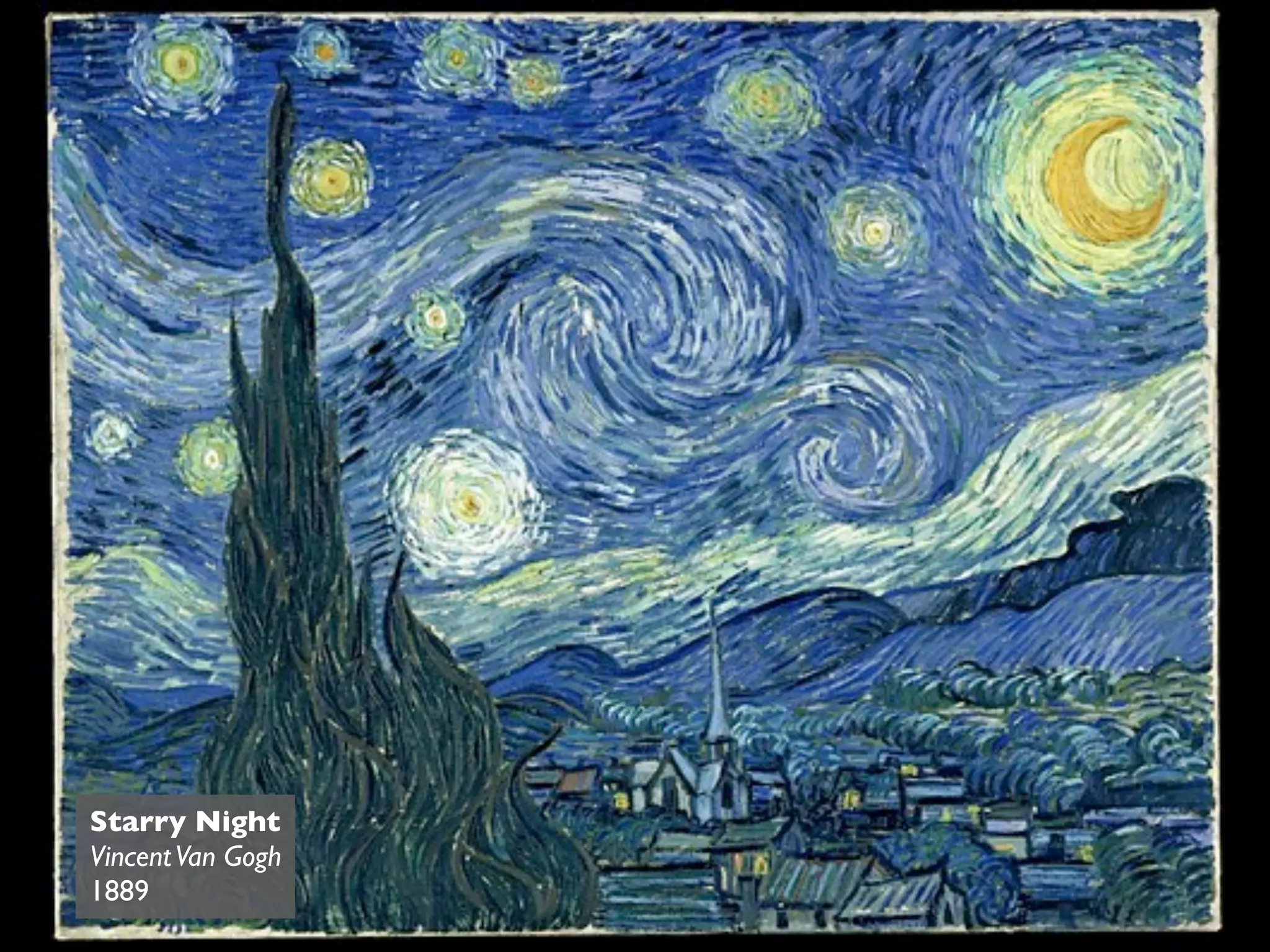Starry Night
Vincent Van Gogh
1889
 