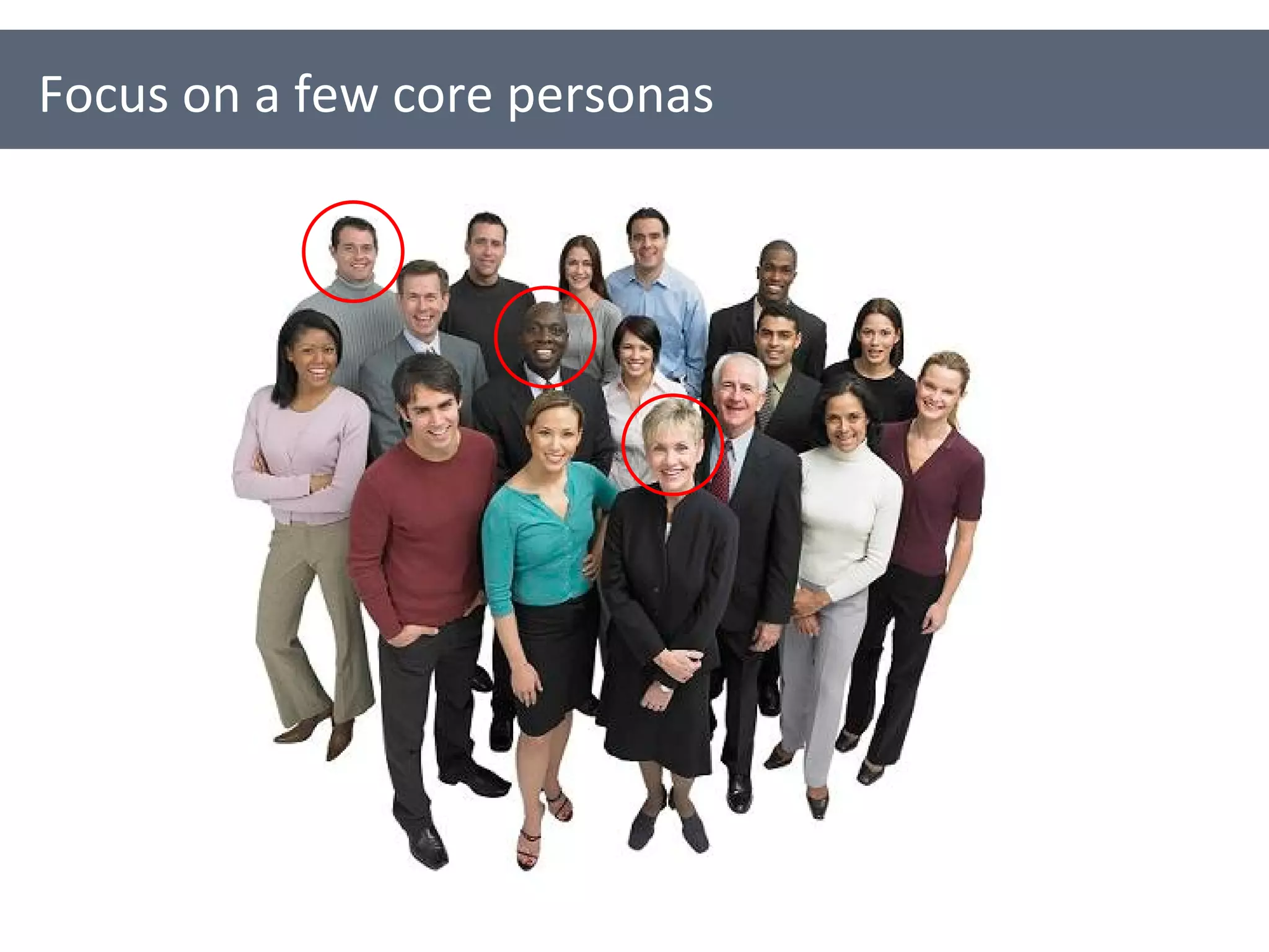Focus on a few core personas 