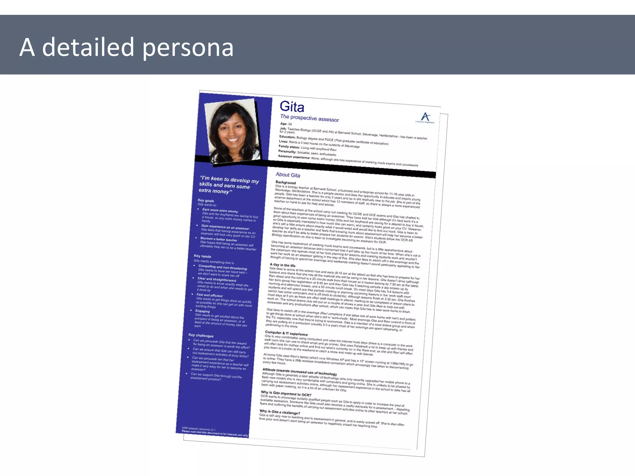 A detailed persona 