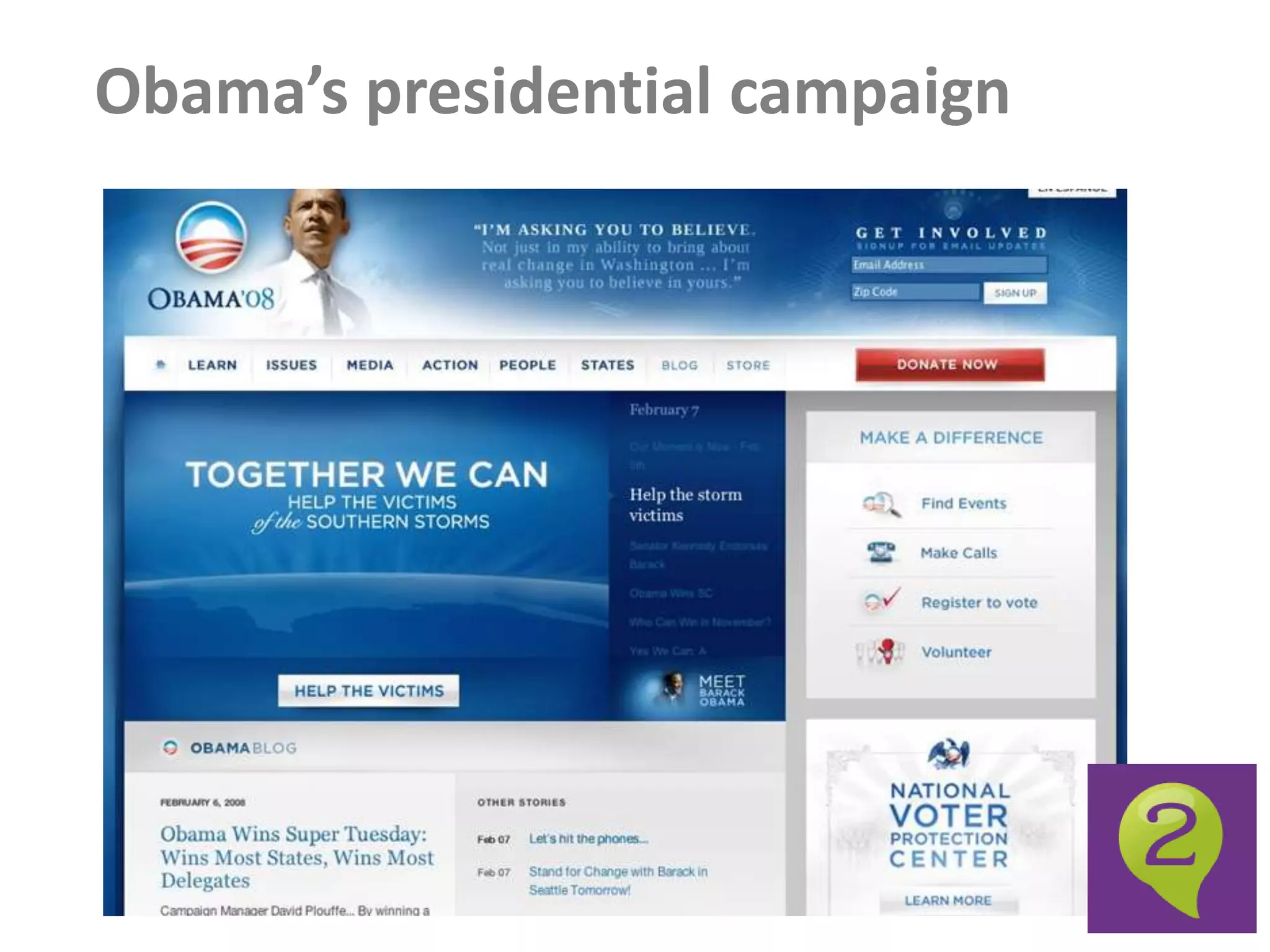 Obama’s presidential campaign
 