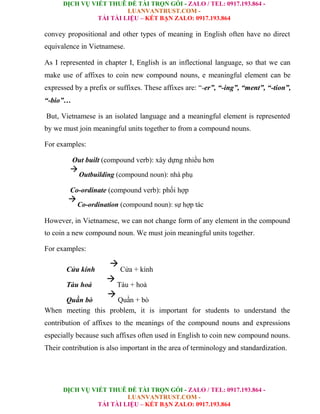 An Investigation Into Analysis English Compound Nouns And Vietnamese ...