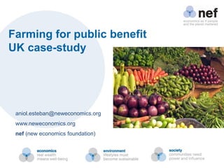 Farming for public benefit
UK case-study

aniol.esteban@neweconomics.org
www.neweconomics.org

nef (new economics foundation)

 