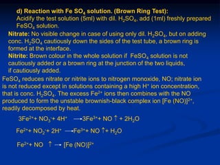 Anhydrotic Rings Test qualitative inorganic analysis anions dry and wet | PPT