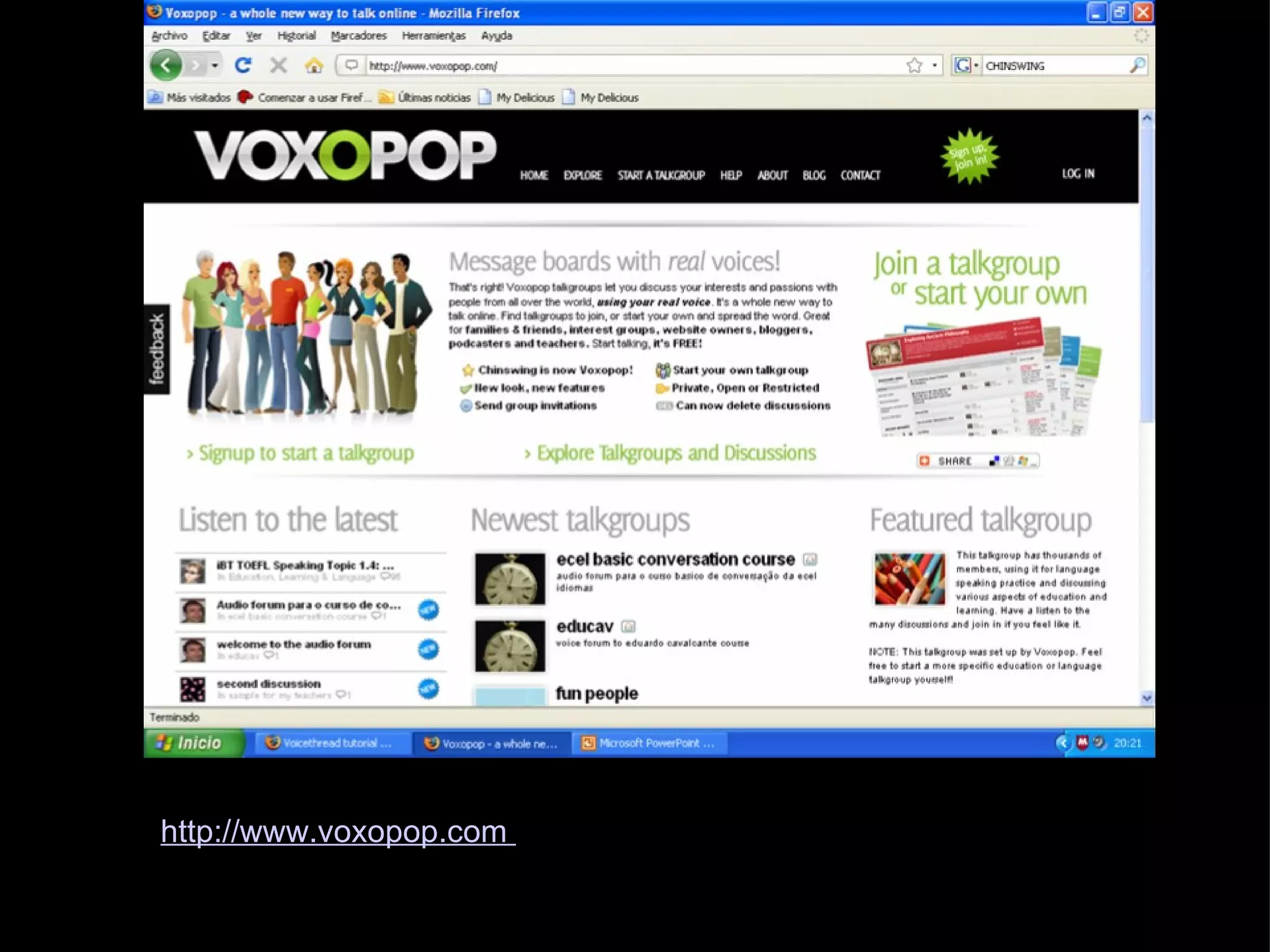http:// www.voxopop.com   