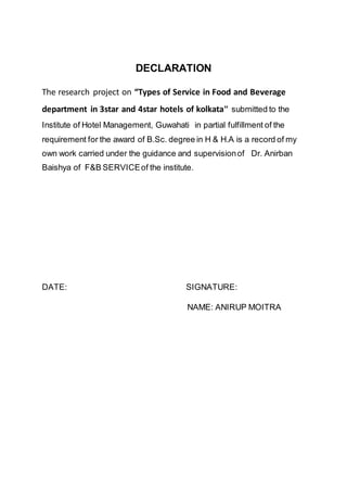 Hotel Declaration Anirup research report | DOCX