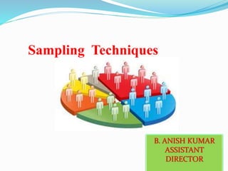 Sampling Techniques
B. ANISH KUMAR
ASSISTANT
DIRECTOR
 