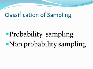 probability and non-probability samplings | PPTX