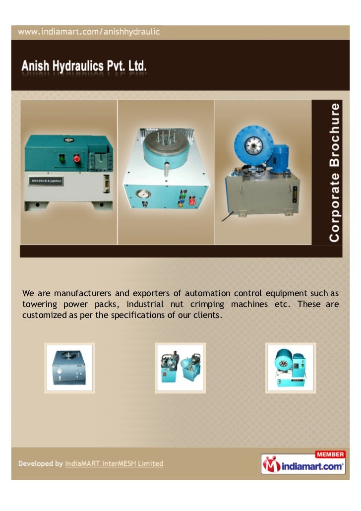 Anish Hydraulics Private Limited, Pune, Automation Control Equipment