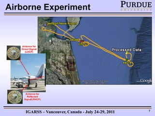 Airborne Experiment




    IGARSS – Vancouver, Canada - July 24-29, 2011   7
 