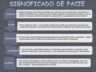 SIGNOFICADO DE PACIE