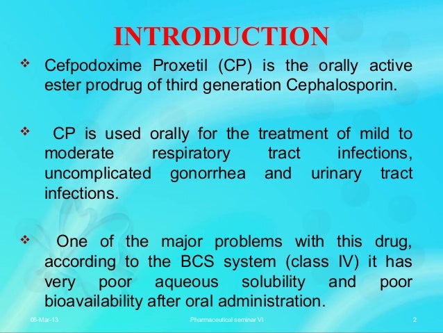 Cefpodoxime Proxetil For Uti