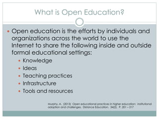 Open Educational Resources and Open Education | PPTX