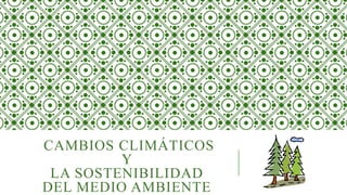 CAMBIOS CLIMÁTICOS
Y
LA SOSTENIBILIDAD
DEL MEDIO AMBIENTE
 
