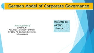 PRESENTED BY:
ANITHA S
1ST M.COM
Under the guidance of
Sundar B. N.
Asst. Prof. & Course Co-ordinator
GFGCW, PG Studies in Commerce
Holenarasipura
 