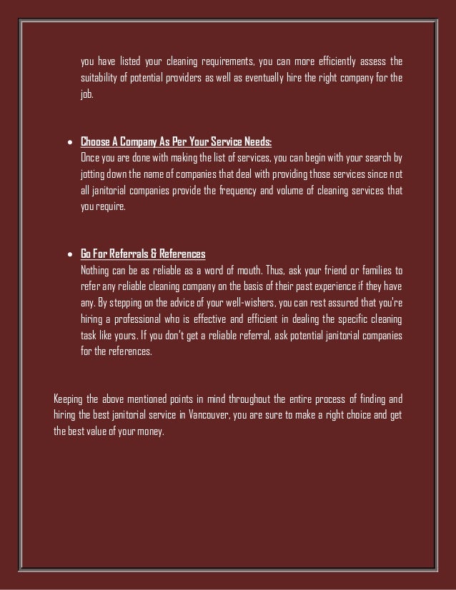 best janitorial services