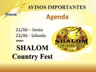 20:00 h
SHALOM
Country Fest
 