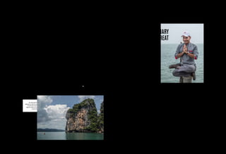 centre. The spa, only you and your people use it.
The bar, likewise, it’s your bar. Not many people are
accustomed to this. All of our guests have been to
other resorts, and they’ve all experienced what it’s
like to sit at a resort bar or go to the spa and have a
treatment, but there is this whole other dimension
of experience that comes from a place being entirely
at your disposal. They tell me it’s a liberating kind of
feeling. We’re never as comfortable as we are when
we’re in our own home… It’s the same thing at Ani.”
Freedom and the sense that you’re right at home with
your loved ones is exactly what Ani Villas feels like.
Fashioned in the Northern Thai Lanna-style
architecture, Ani Villas comprises a total of 10 villas.
These include pool suites, ocean front master suites
and family suites – each of them spacious, cosy and
tastefully sumptuous with king-sized beds and
ensuite bathrooms.
Opened officially in October 2016, the 8,000sqm
property offers everything one would expect to see in
a luxury beach resort, complete with 42m beachfront
infinity pool, private dining sala, beach bar and even
a two-story waterslide all tastefully integrated into
the space.
The trappings may be amongst the best that money can
buy, but Ani feels more like a home as the staff smile
and greet you like family. Be it cocktails shaken to your
liking, fruits selected to whet your palette or meals
cooked to suit individual tastes, every little detail is
noted for every single guest. Exclusivity here is all
Dining together and sharing in the simple pleasures of eating,
drinking and communication is what makes a stay at Ani Villas so
special. We catch up with the man behind the culinary magic every
guest will remember fondly, 39-year-old Kanawat Iadnuch, or Chef
Yao as everyone knows him by.
The first thing is giving people a chance to experience and enjoy
local Thai food. The ingredients used are the same as those used in
traditional Thai recipes which I’ve learnt from my teacher and from
my family. When I serve the guests, it’s more of a fusion, with Thai
tastes but presented in a contemporary modern style.
I used to teach home economics in university and I use what I learnt
in floral arrangement to my food, to see how different elements
can come together in harmony. I’ve had the good fortune to have
been able to travel around Thailand, and taste different types of
food from the different regions. This experience allows me to set
up a taste balance which can be altered to suit different people.
Experimentation and seeing the reactions from my guests allow me
to better refine my recipes.
I want guests to be able to discover something that they love, a
dish that they would love to have every day. Preparing a variety of
different dishes every day lets me give them that opportunity.
What kind of culinary experience do
you hope to share with your guests?
Where does your inspiration for
creating these dishes come from?
How would you like people
to remember your food?
down to the details, which each stay customised and
personalised down to individual details like dietary
preferences to specific activities to be experienced.
Highly recommended activities to build shared
experiences include exploring Koh Yao Noi on scooter
or bicycle to soak in views of the islands mangrove
forests, padi fields and fruit plantations. There will
even be an opportunity to visit the Ani Art Academy,
an independently run art school which gives talented
artists a platform to develop and gain recognition
with full art scholarships.
Those inclined for more adventurous pursuits
can consider Muay Thai classes on the island, and
exploring the many little islands that dot the bay on a
Longtail boat. Instead of outsourcing such tours, the
same staff from the villa lead the tours which shape
your experiences by taking you to secret lagoons,
hidden sea caves and the most scenic beaches only the
local know about. The end result? An unforgettable
holiday experiences that have everyone remembers
for a long time to come.
The Last Word
Luxury could mean the finest things in life, perfection
in the every day and supreme comfort. But nothing
beats being able to share in those experiences and
build common memories with those closest to you.
With that in mind, Ani Villas Thailand has created a
perfect oasis for bonding with a’ togethering’ concept
in a fantastic location supported by a team of staff
that takes care of your physical needs so guests can
focus on what’s most important – bonding.
A Culinary
Treat
Like a home away from home,
experiences are curated and customised
to suit the needs of everyone. And
ranges from activities at the property,
excursions and meals
D A V ISON . c o m . s g | 9 5
C a r p e d i e m C a r p e d i e m
9 4 | D A V ISON . c o m . s g
 