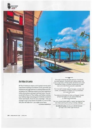 Robb Report June 2016 - Ani Villas "The best of the best"