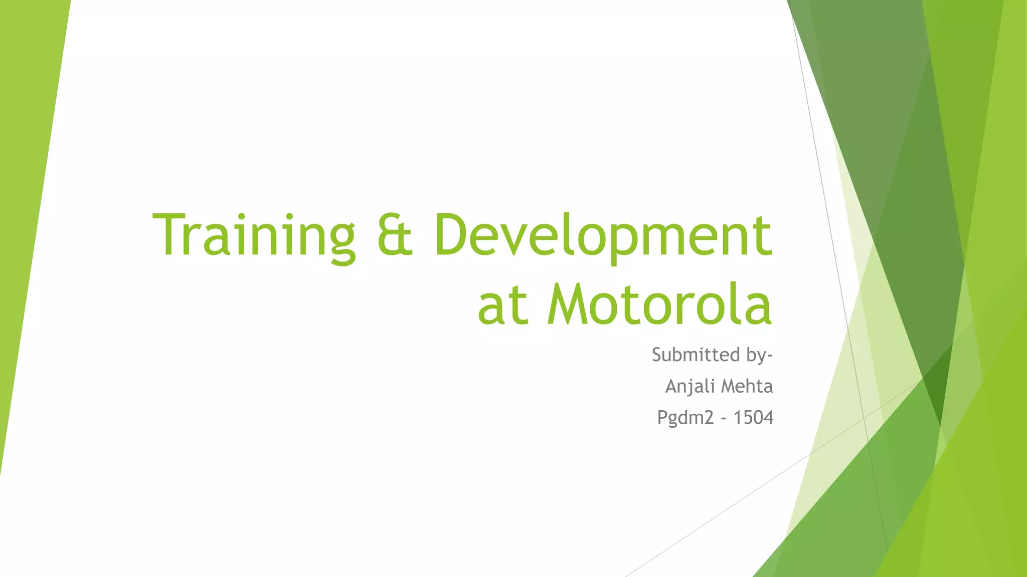 HR practices(Training & development) in Motorola PPT