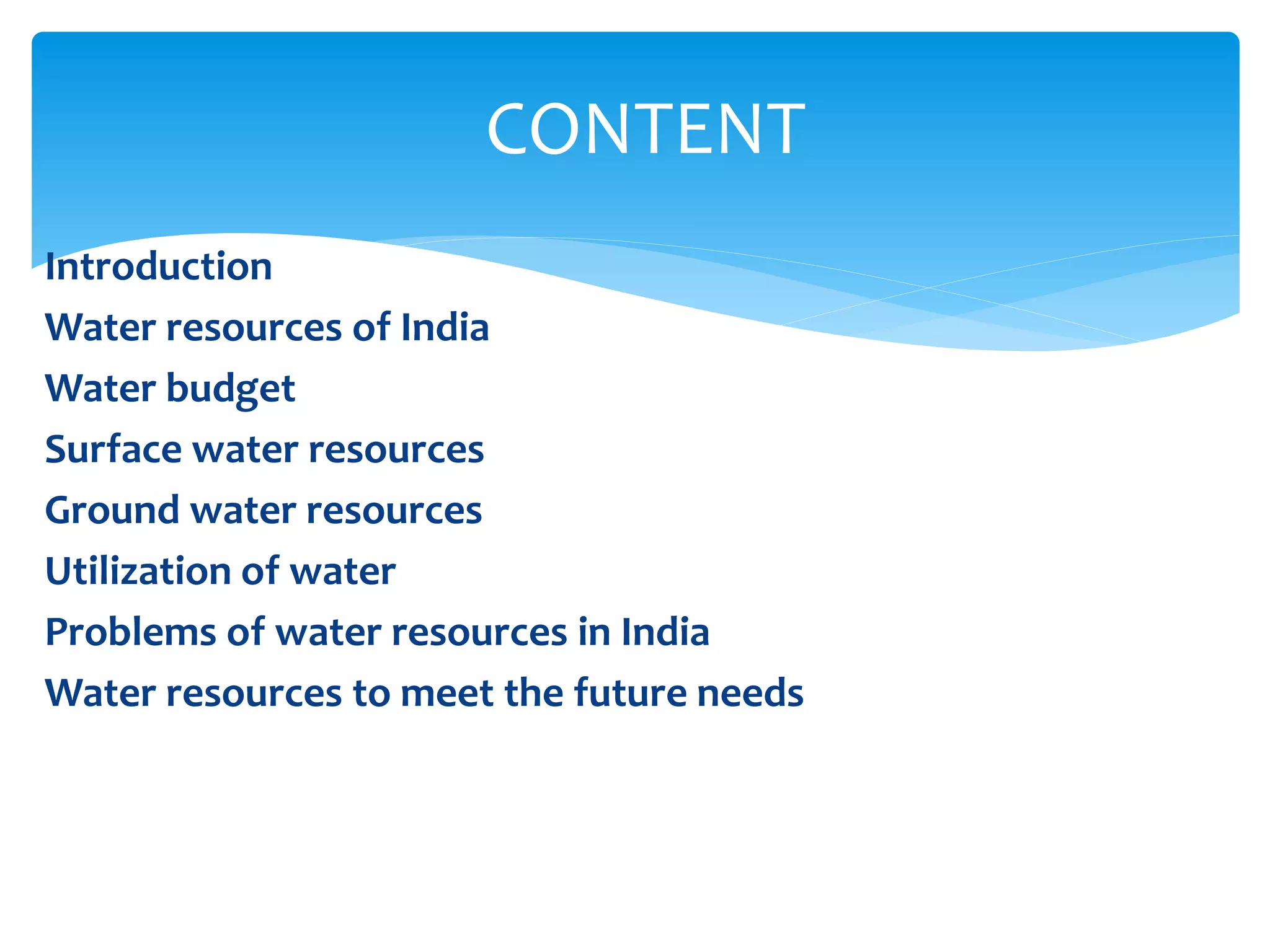 water Resources of India - By Anjali Patel mam (IGKV Raipur, C.G) | PPTX