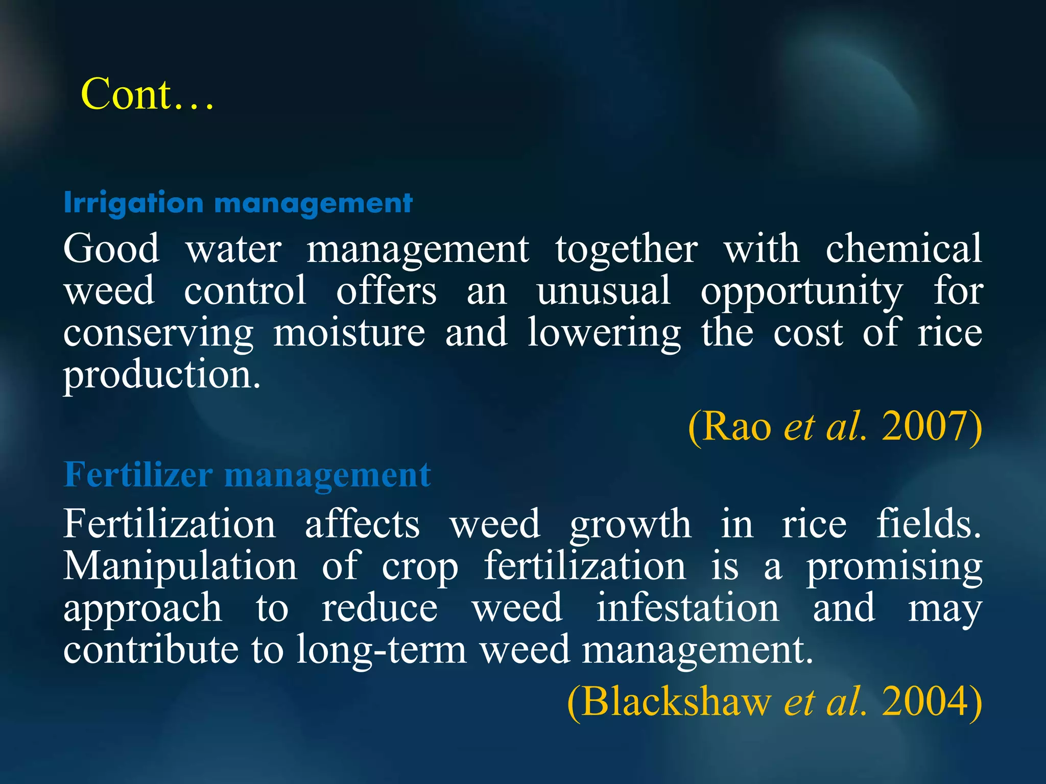 Weed Management in Direct Seeded Rice - By Anjali Patel mam (IGKV ...