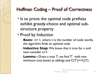 Mathematical analysis of Graph and Huff amn coding | PPT
